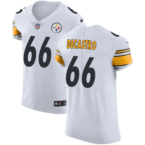 Nike Steelers #66 David DeCastro White Men's Stitched NFL Vapor Untouchable Elite Jersey - Click Image to Close